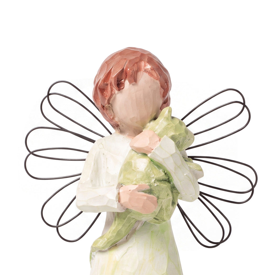 Levede Resin Angel Figurines Friendship Gift with Love for Home Decor White