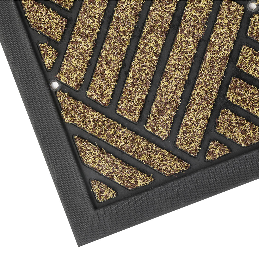 Marlow Front Door Mat 60x90cm Thickened Non Slip Grass Scrape Garden Brown