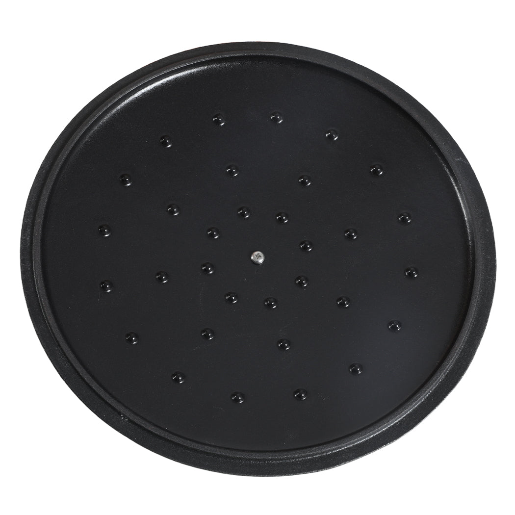 TOQUE Cast Iron Pot Dutch Oven Enameled Slow Cooking Bakeware Even Heat Black