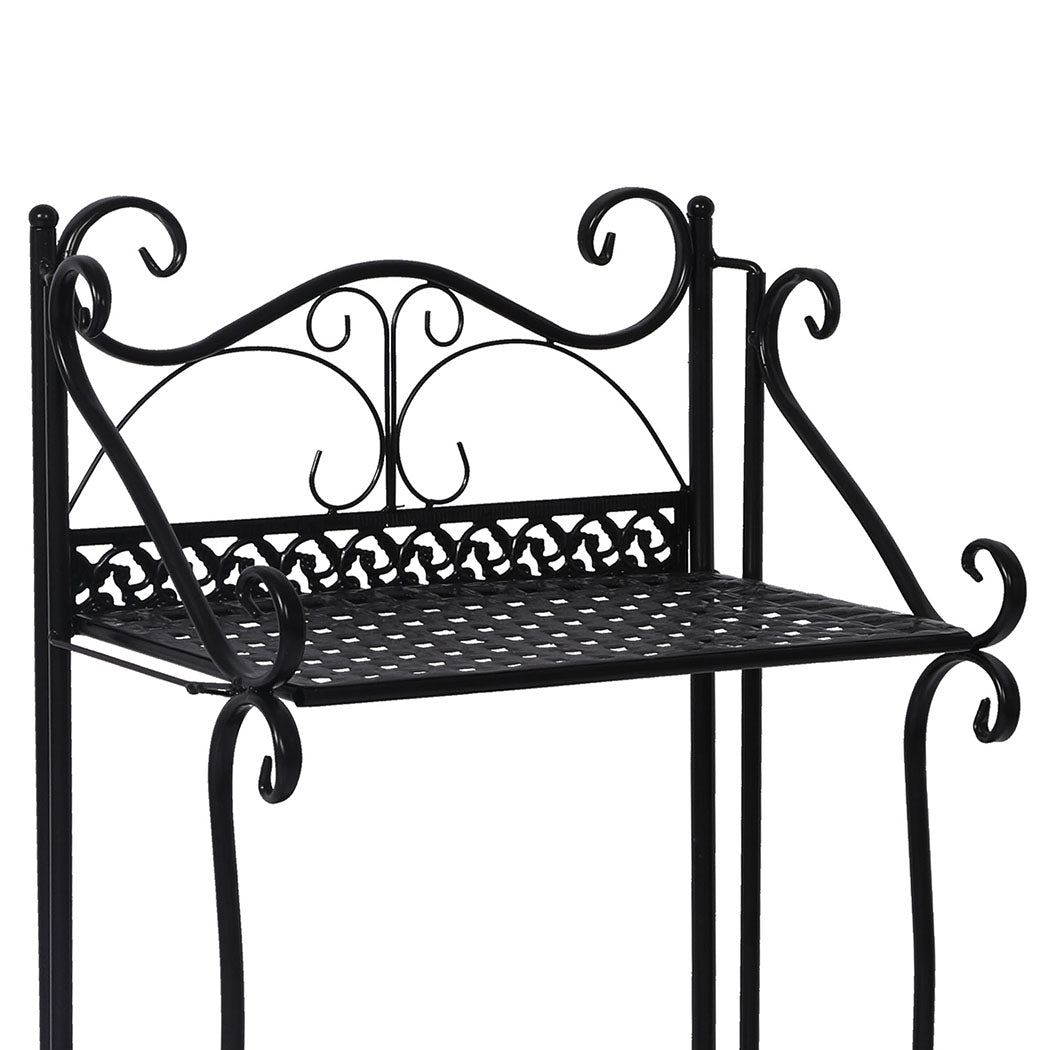 Levede Plant Stand 4 Tiers Outdoor Indoor Black