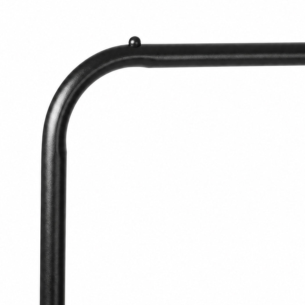 Levede Clothes Rack Heavy Duty Garment Rack 2 Shelf Locking Wheels Bedroom Black