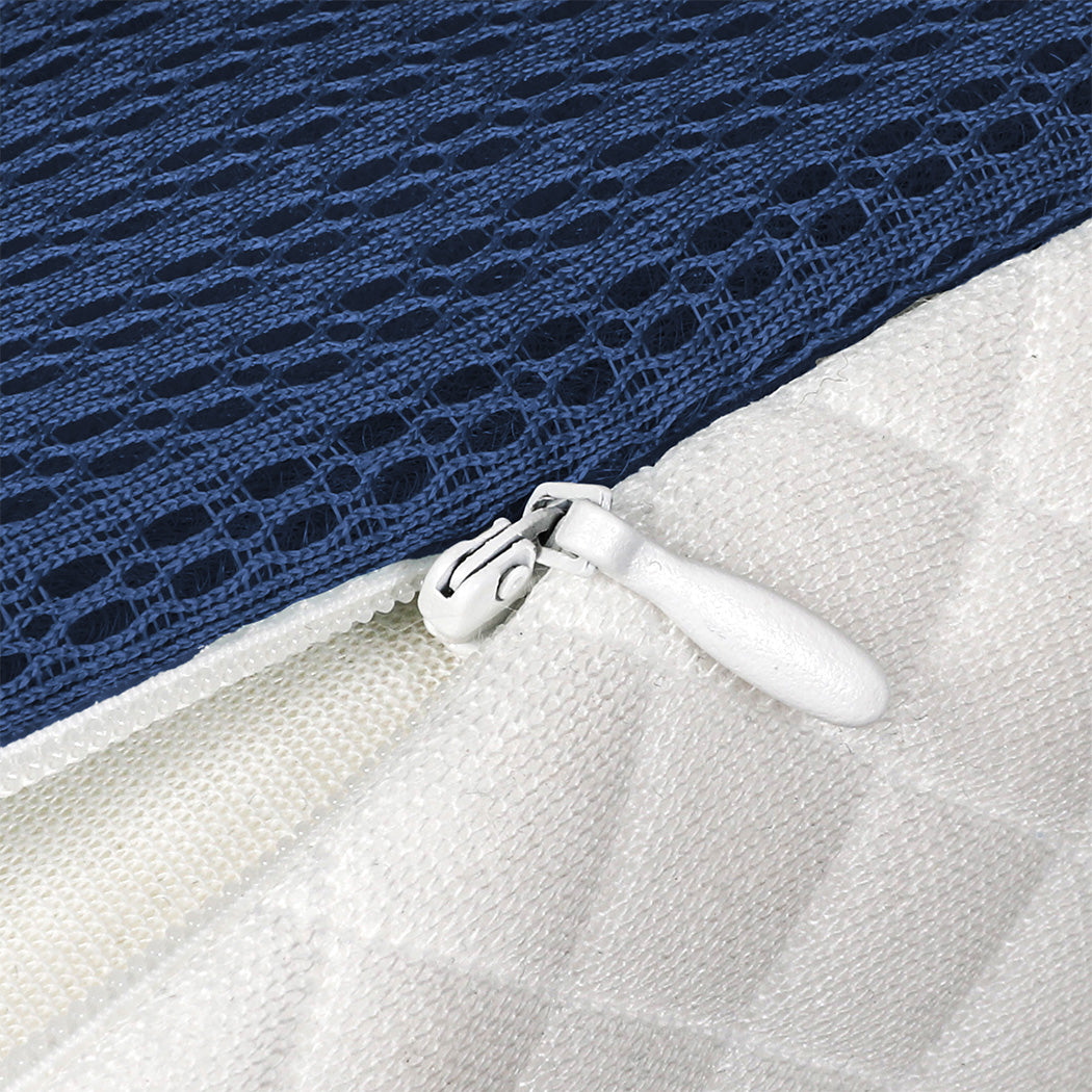 Dreamz Memory Foam Pillow Pillowcase Supprt Blue Rebound