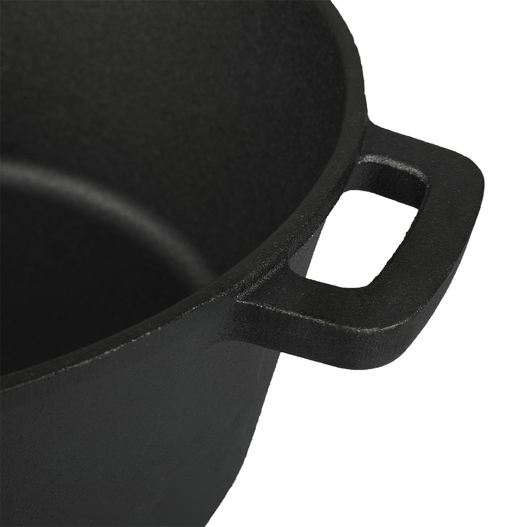 Toque 5.84L Double Dutch Oven 2 in 1 Cast Iron Pan