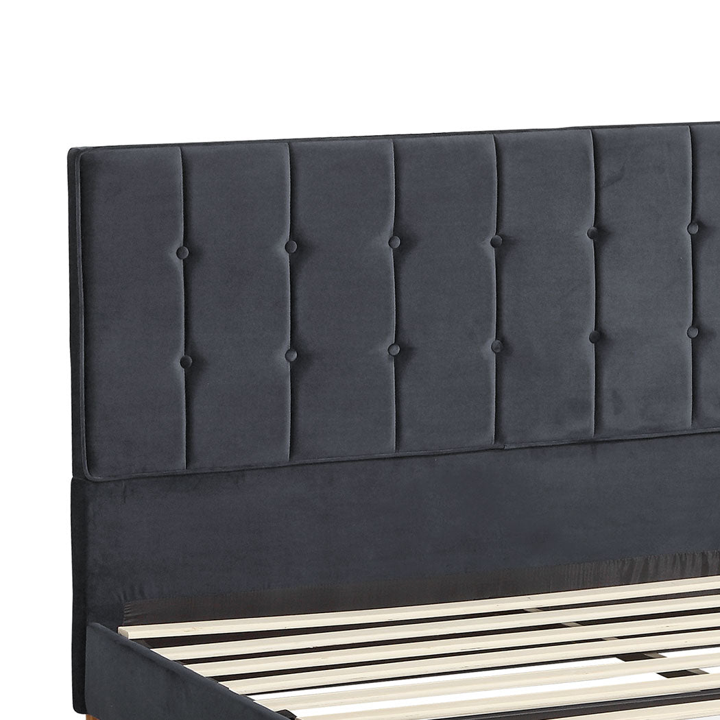 Levede Fabric Bed Frame Double Mattress Grey