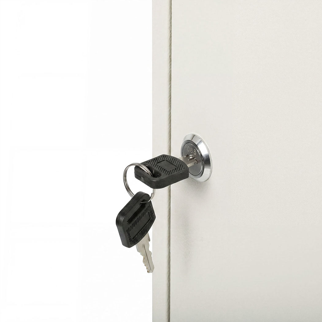 Levede Key Safe Cabinet 42-Key Wall Mount Steel Lock Box White