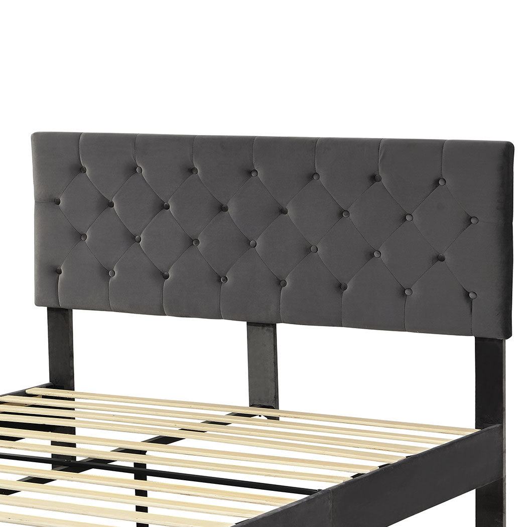 Levede Bed Frame Double Size Mattress Grey