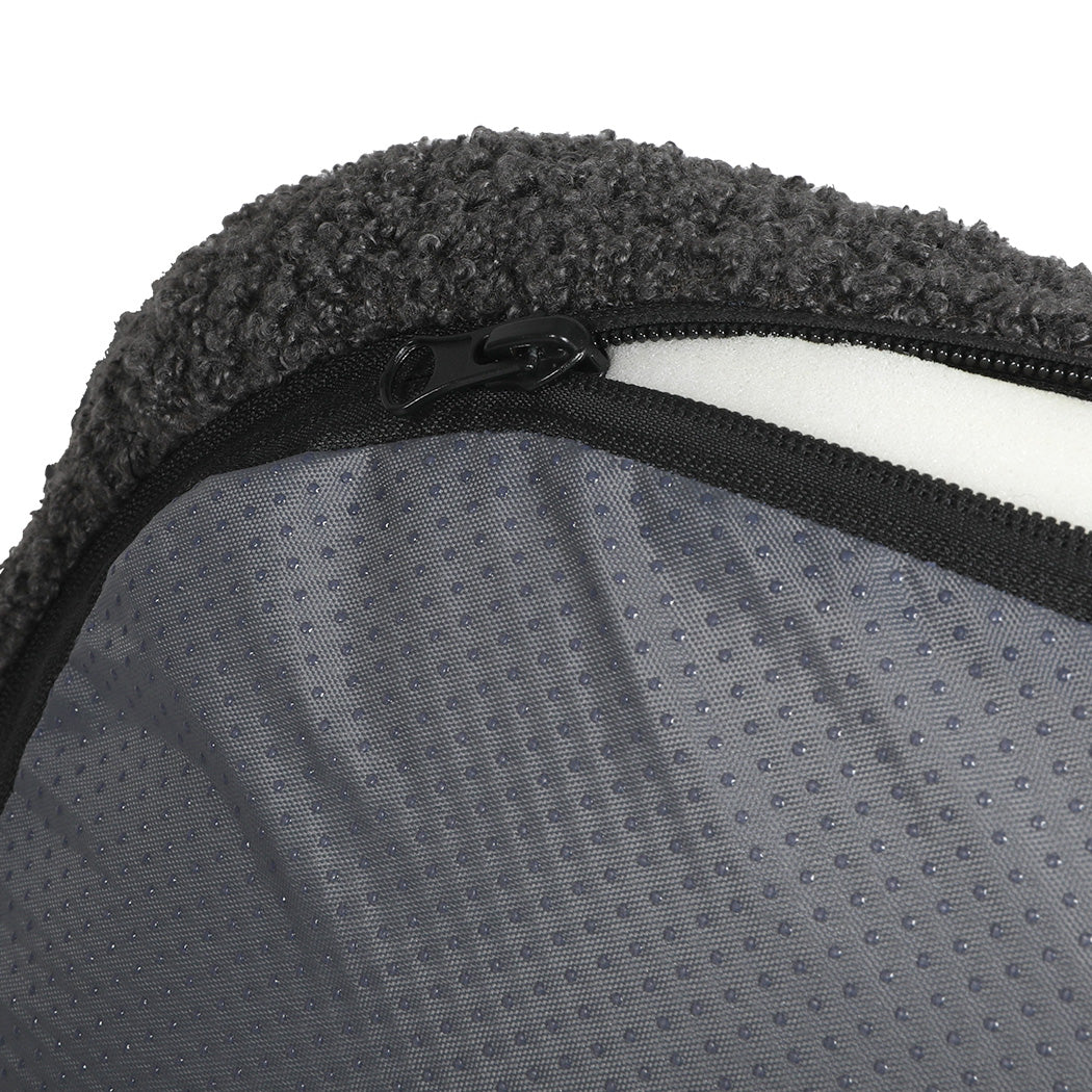 Pawz S Size Orthopedic Dog Bed with Sherpa Plush Removable Cover in Grey