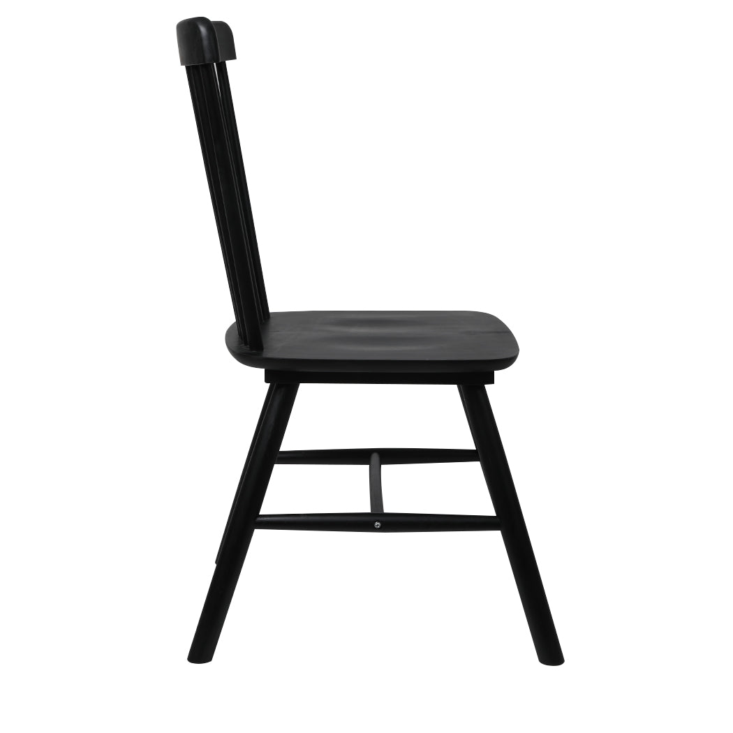 Levede 4x Dining Chairs Kitchen Winsor Black