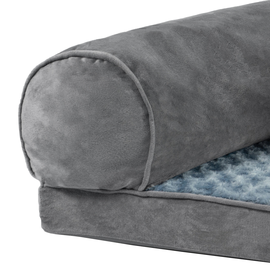PaWz Pet Bed Sofa Dog Bedding Soft Warm L Cover Grey Cover Large