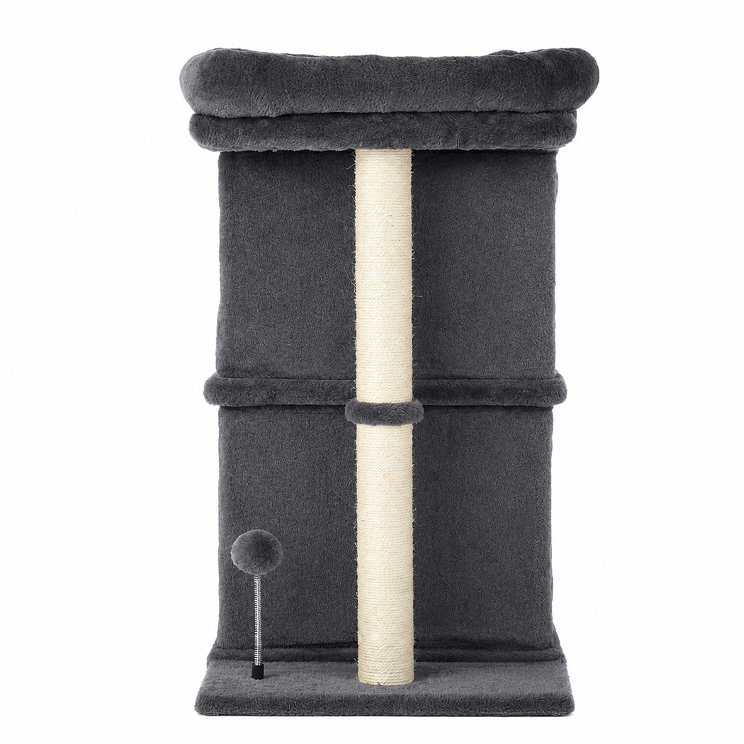 Pawz Cat Tree Cat Tower Top Perch Sisal Post E1 Particle Board Dark Grey