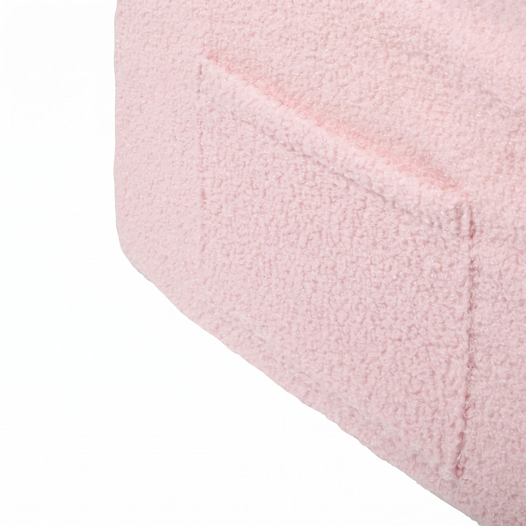 BoPeep Kids Sofa Fold Out Couch 3 In 1 Teddy Fleece Convertible Chair Pink