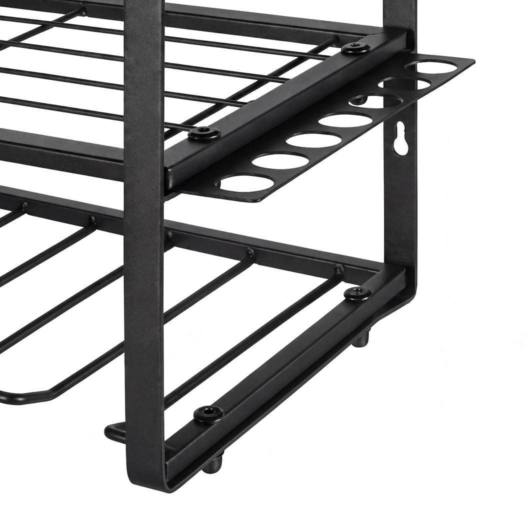 Levede Garage Storage Organiser 3 Tier Wall Mounted Power Tool Rack Metal Black