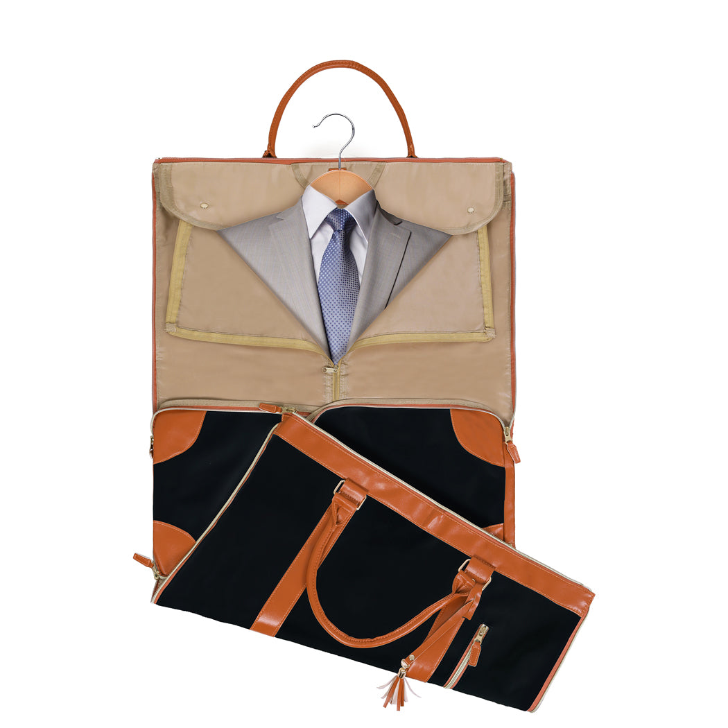 Slimbridge Garment Bags 2 in 1 Hanging Suit Bag Black