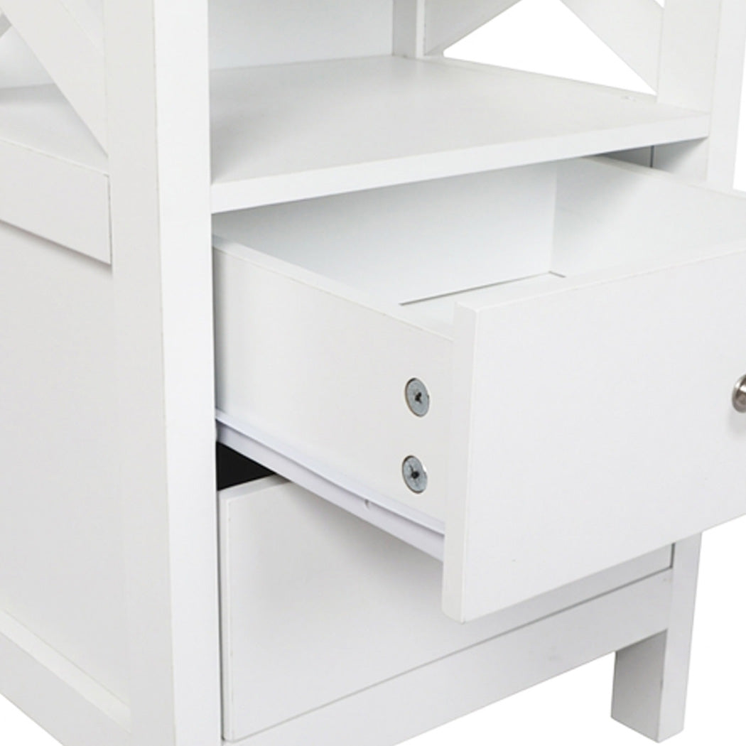 Levede Bedside Table Nightstand Side End Table 2 Drawers Storage Bedroom Cabinet