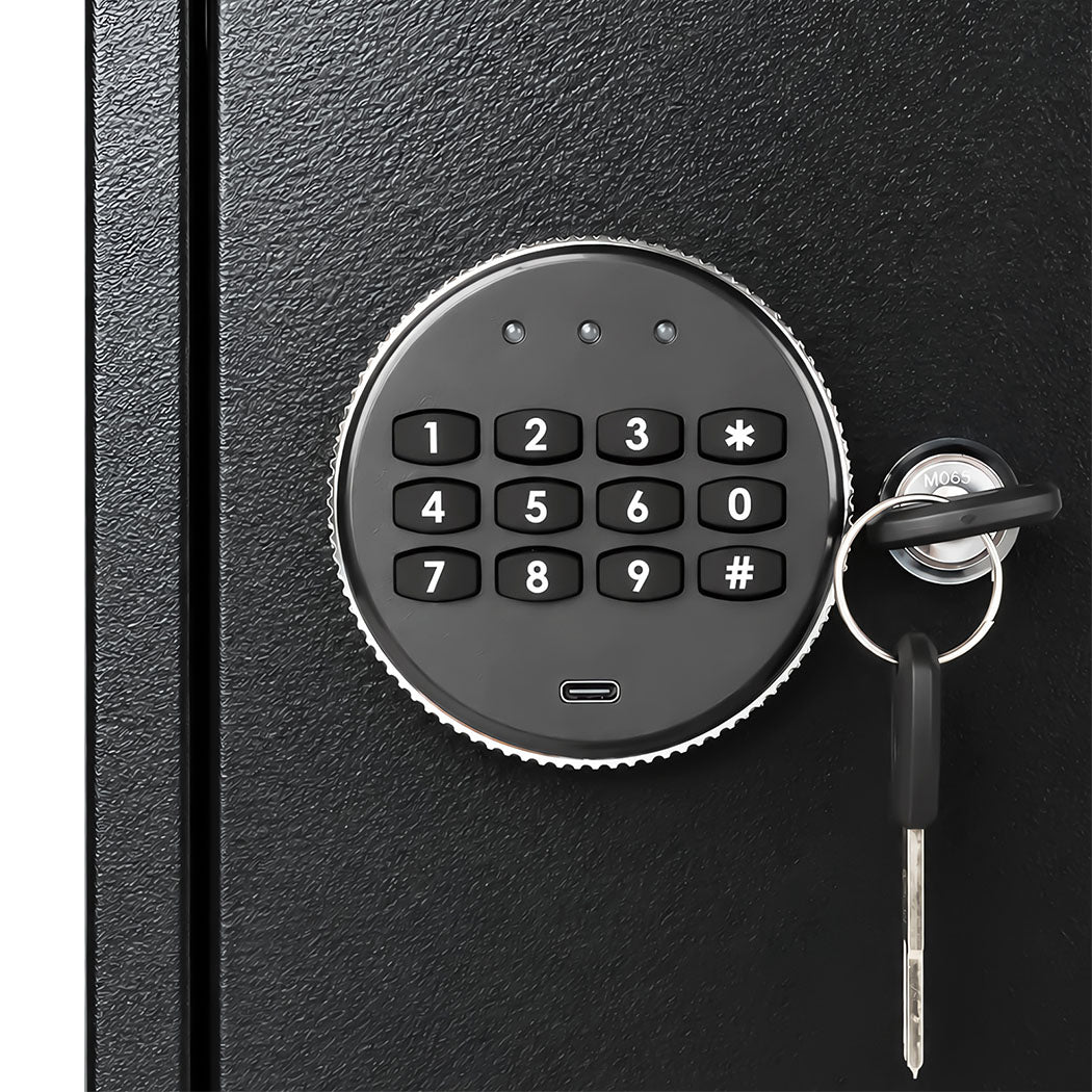 Levede Key Safe Lock Box Large 67 Hook Carbon Steel Cabinet With LED Black