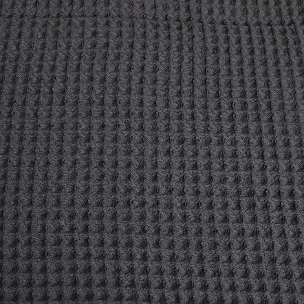 DreamZ Throw Blanket Cotton Waffle Blankets Grey Single