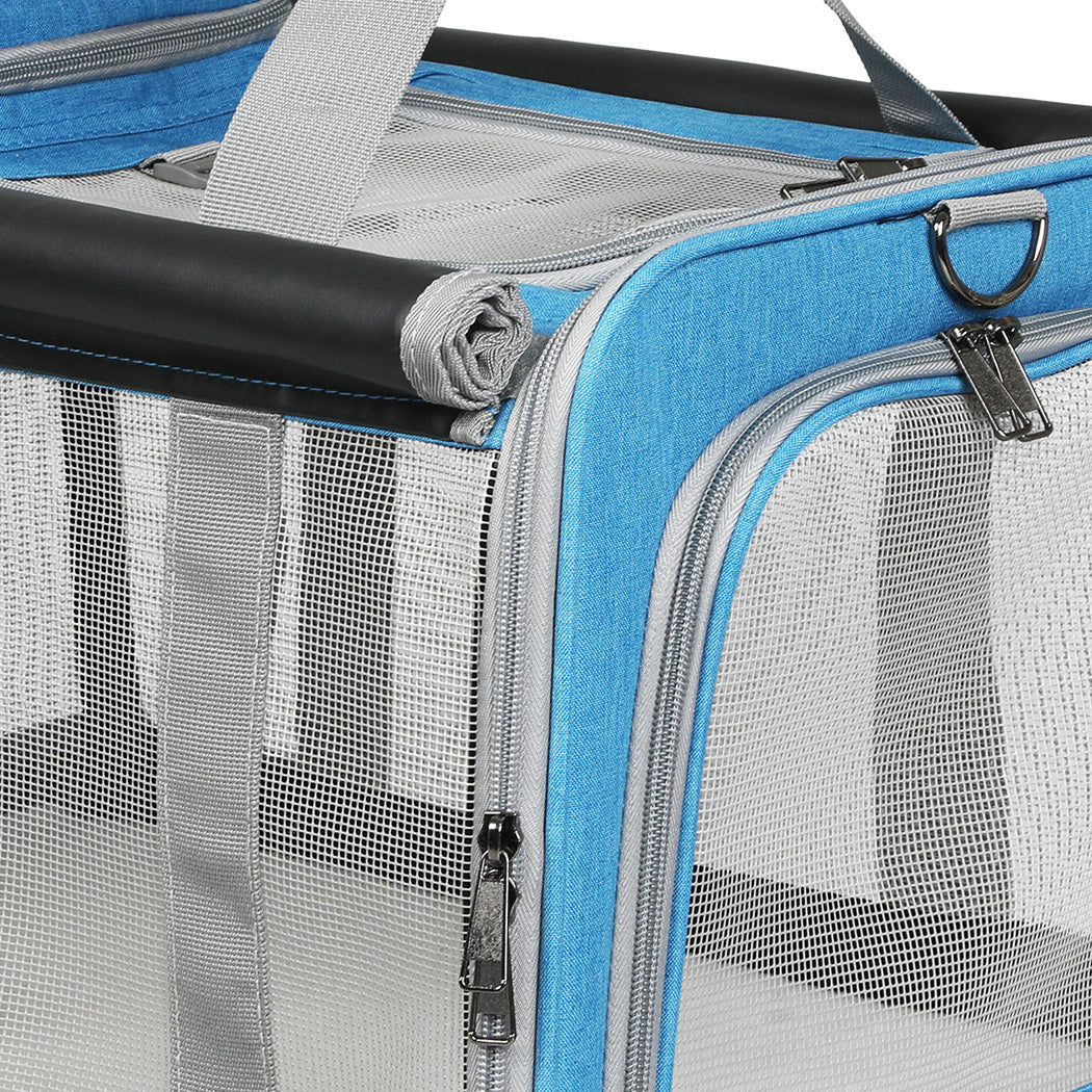 Pawz 3 in 1 Pet Soft Crate Dog Cat Carrier XL Size Blue