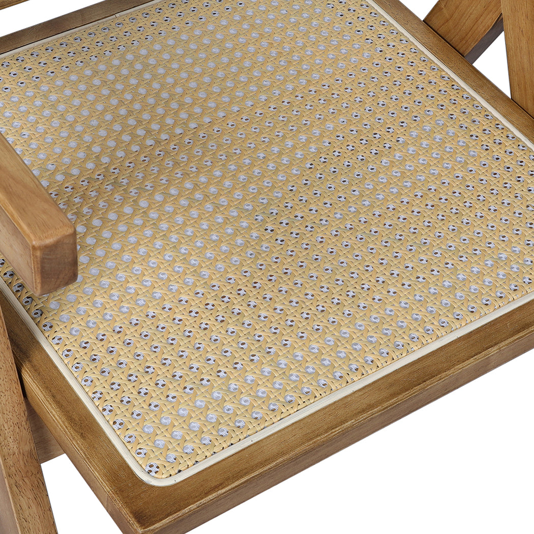 Levede 6x Dining Chair Solid Wood Rattan