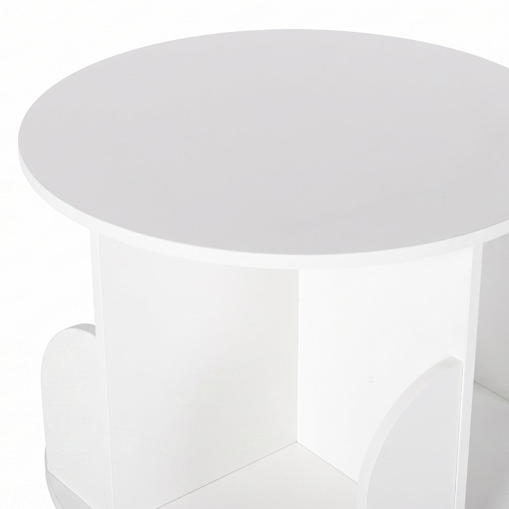 Levede Rotating Bookshelf 5 Tier Book Storage Space Saving Round Tower White