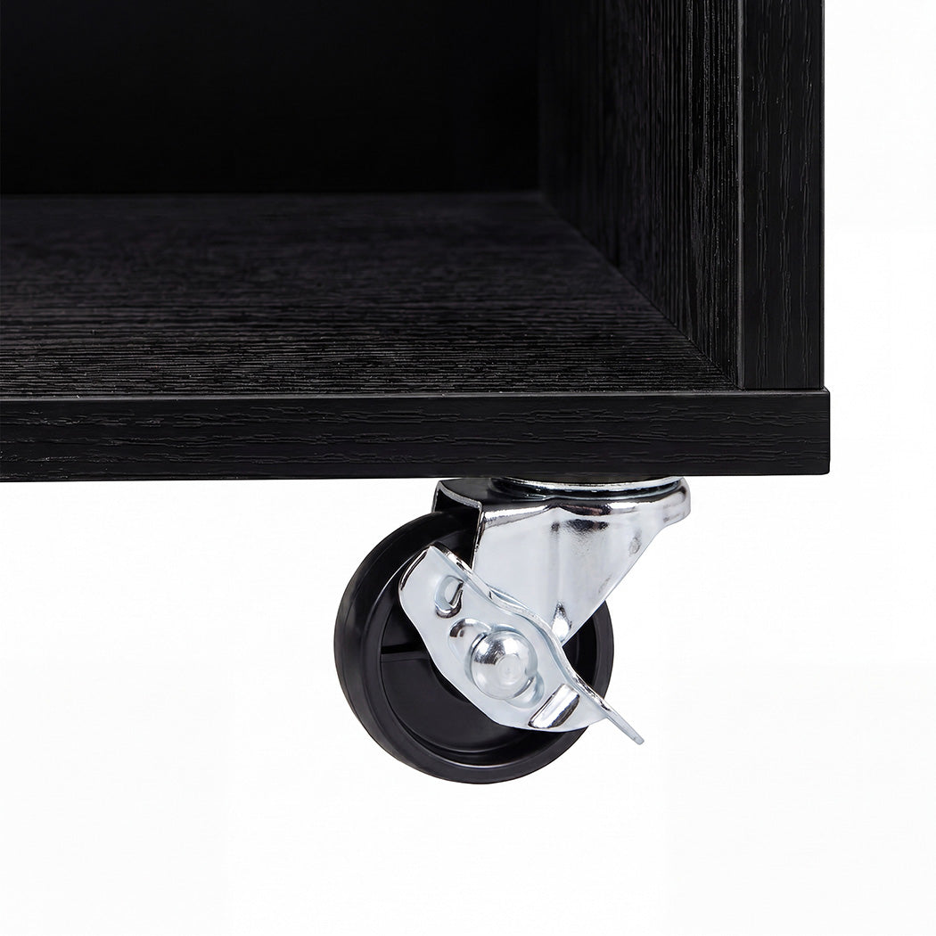 Levede Desktop Filing Cabinet 3 Drawers With Adjustable Shelf for Office Black