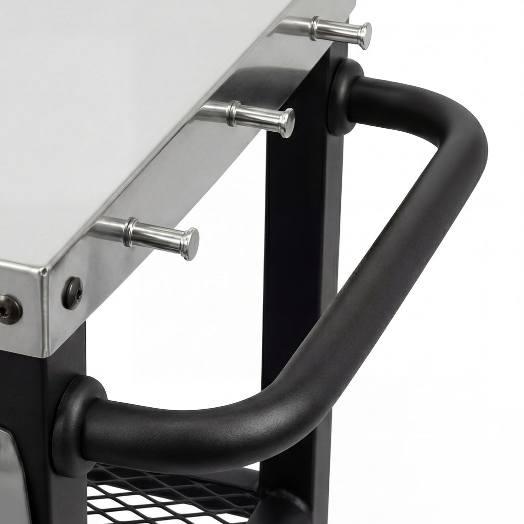 Levede Outdoor Kitchen Cart Mobile BBQ Grill Trolley Stainless Steel Prep Table