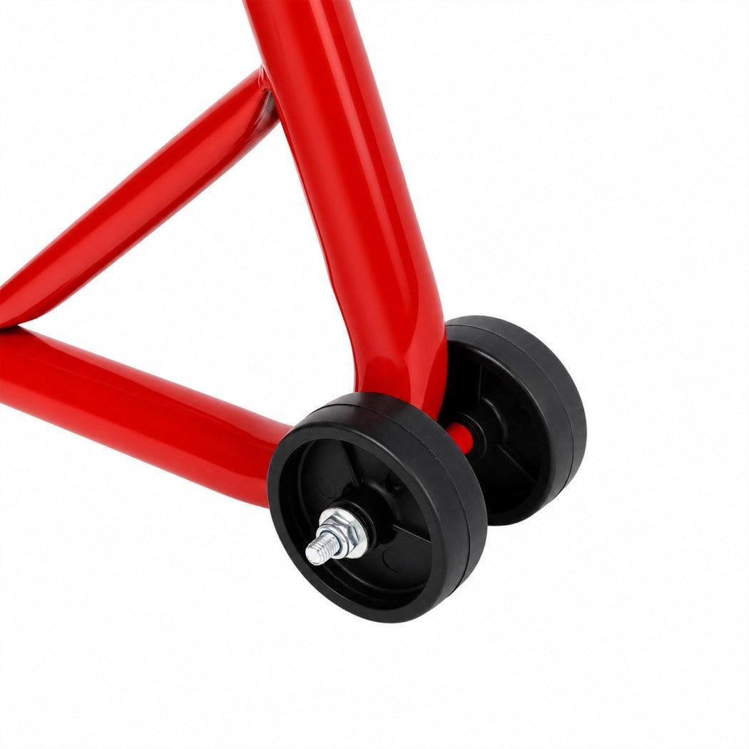 Monvelo Motorcycle Stand Heavy Duty 500KG Carbon Steel Lift Adjustable Fork Red