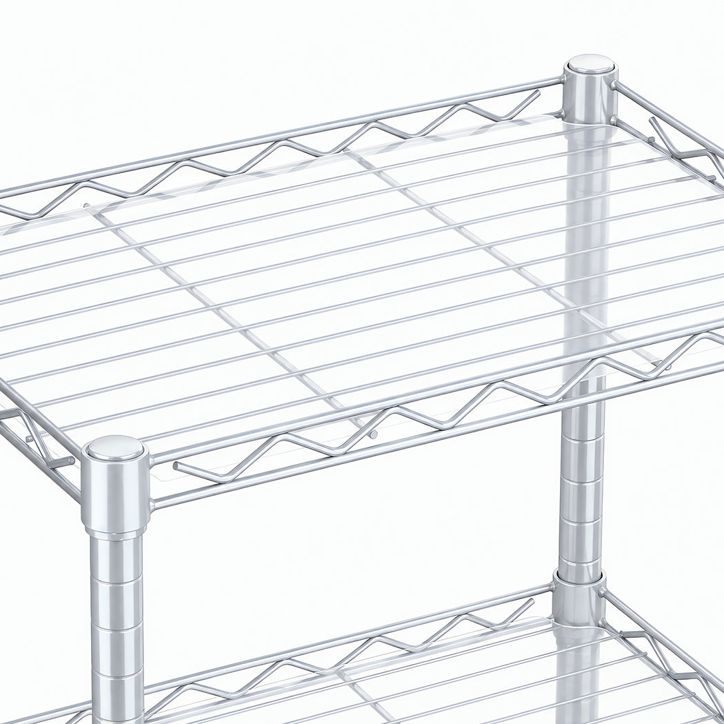 Levede Shelving Unit Adjustable Rack 6 Tier 161cm Carbon Steel Laundry Silver