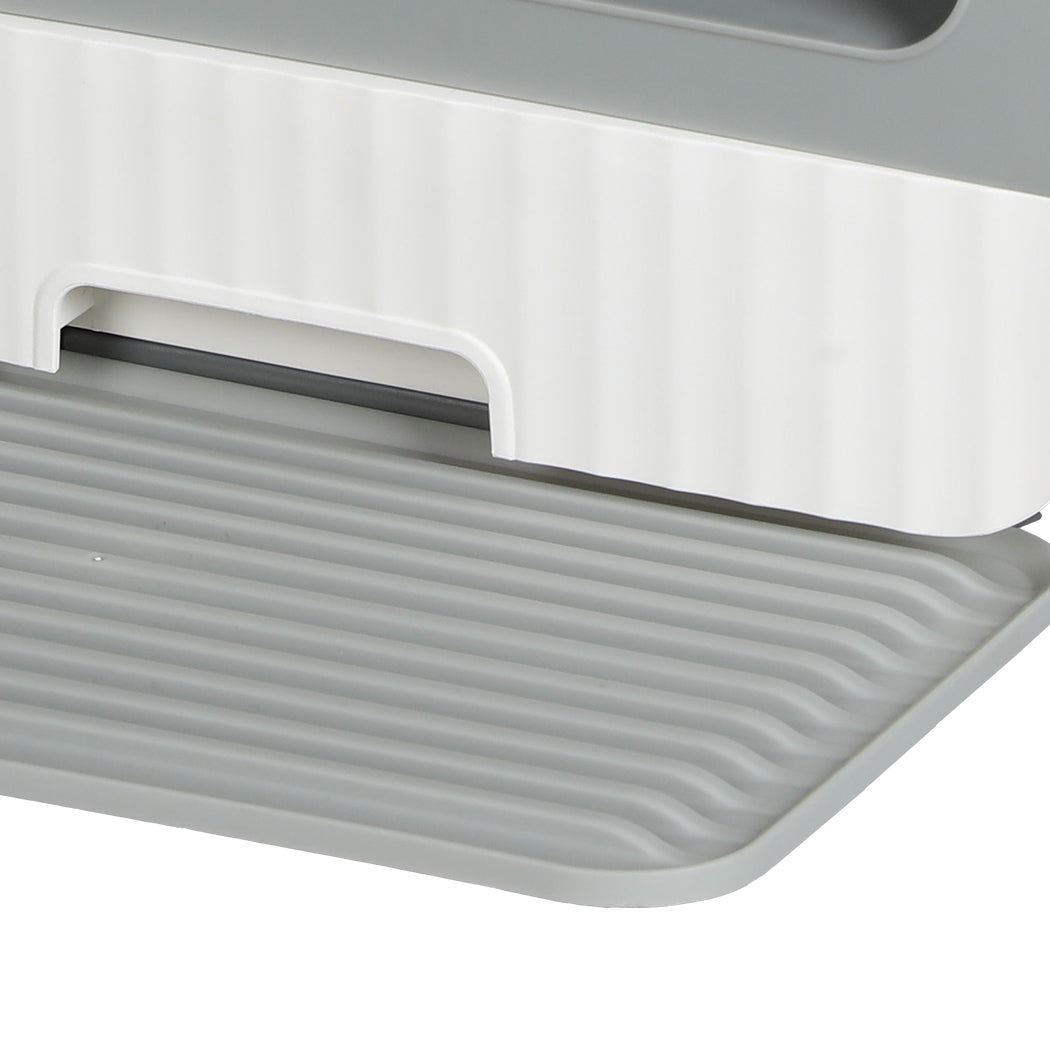 PaWz Fully Enclosed Cat Litter Box Mat Grey