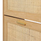 Levede Shoe Cabinet Flip Door Shoe Storage Cabinet Rattan Entryway Organizer Oak