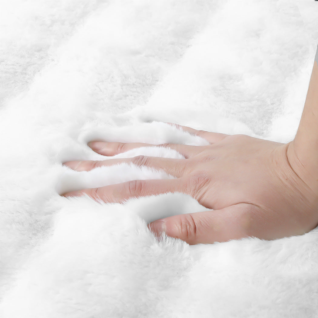 Marlow Floor Rug Carpet Fluffy Faux Rabbit Fur 80x120CM