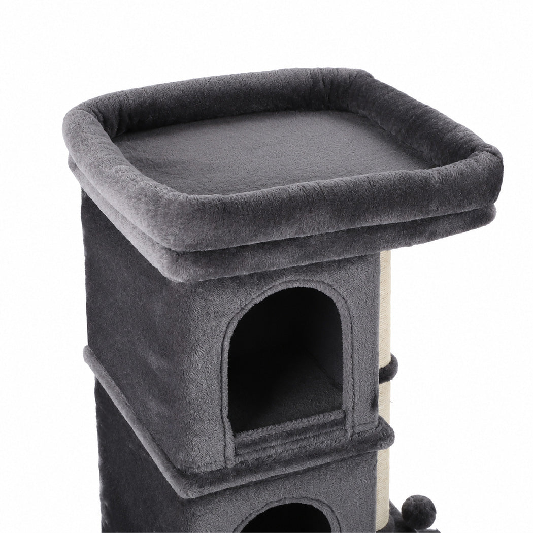 Pawz Cat Tree Cat Tower Top Perch Sisal Post E1 Particle Board Dark Grey