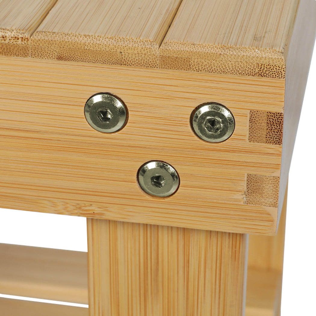Levede Bamboo Step Stool Small Bedside Stool Non-Slip Footrest Storage Chair