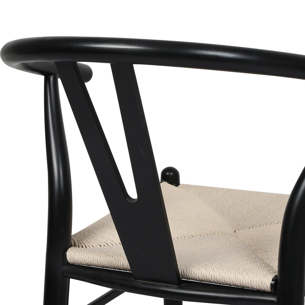 Levede 4x Dining Chairs Wooden Hans Black