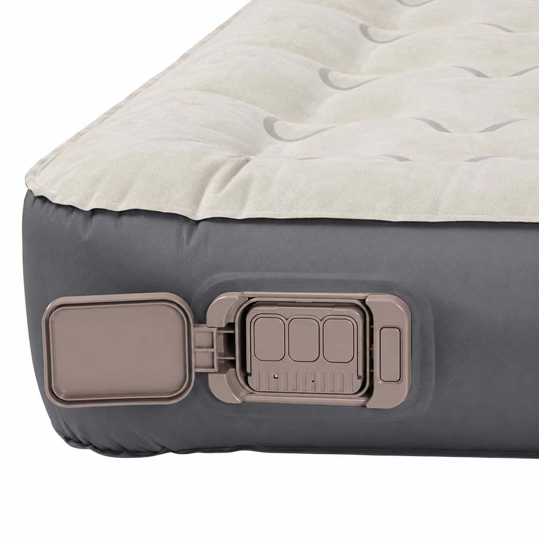 DreamZ Inflatable Mattress TPU Air Bed with Pillow Pump Camping Double Grey