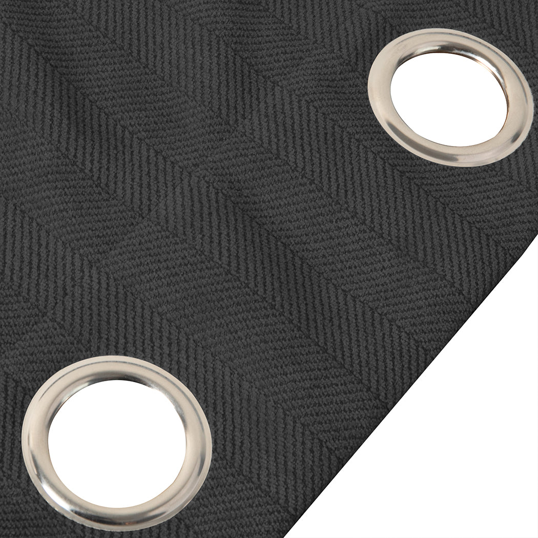 Marlow 2XBlockout Curtains Chenille 132x250 Dark grey