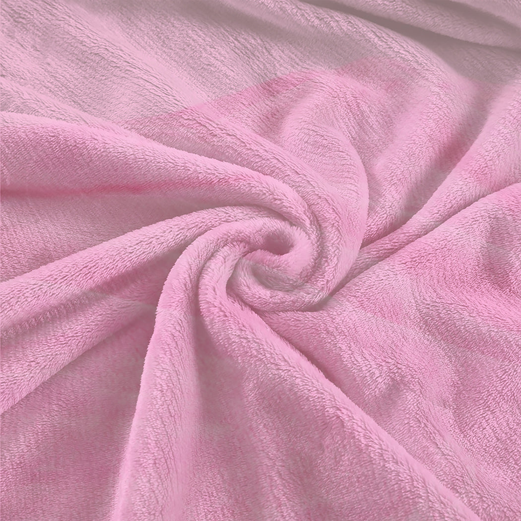 DreamZ 320GSM 220x240cm Ultra Soft Mink Pink Queen