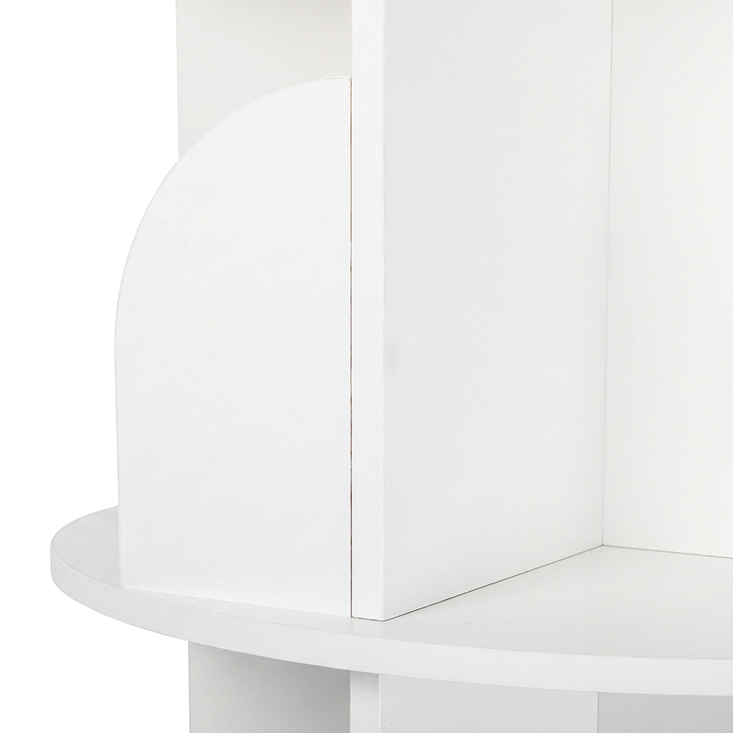 Levede Rotating Bookshelf 4 Tier Book Storage 360 Swivel Space Saving White