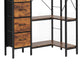 Levede Corner Bookshelf with 4 Fabric Drawers & LED Light 5 Tier Bedroom Rustic