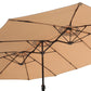 Centra 4M Double-sided Patio Umbrella Outdoor Umbrella Base Stand Khaki