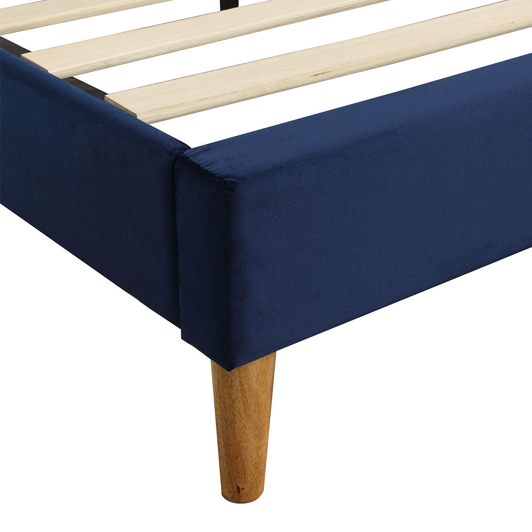 Levede Bed Frame Queen Size Mattress Blue