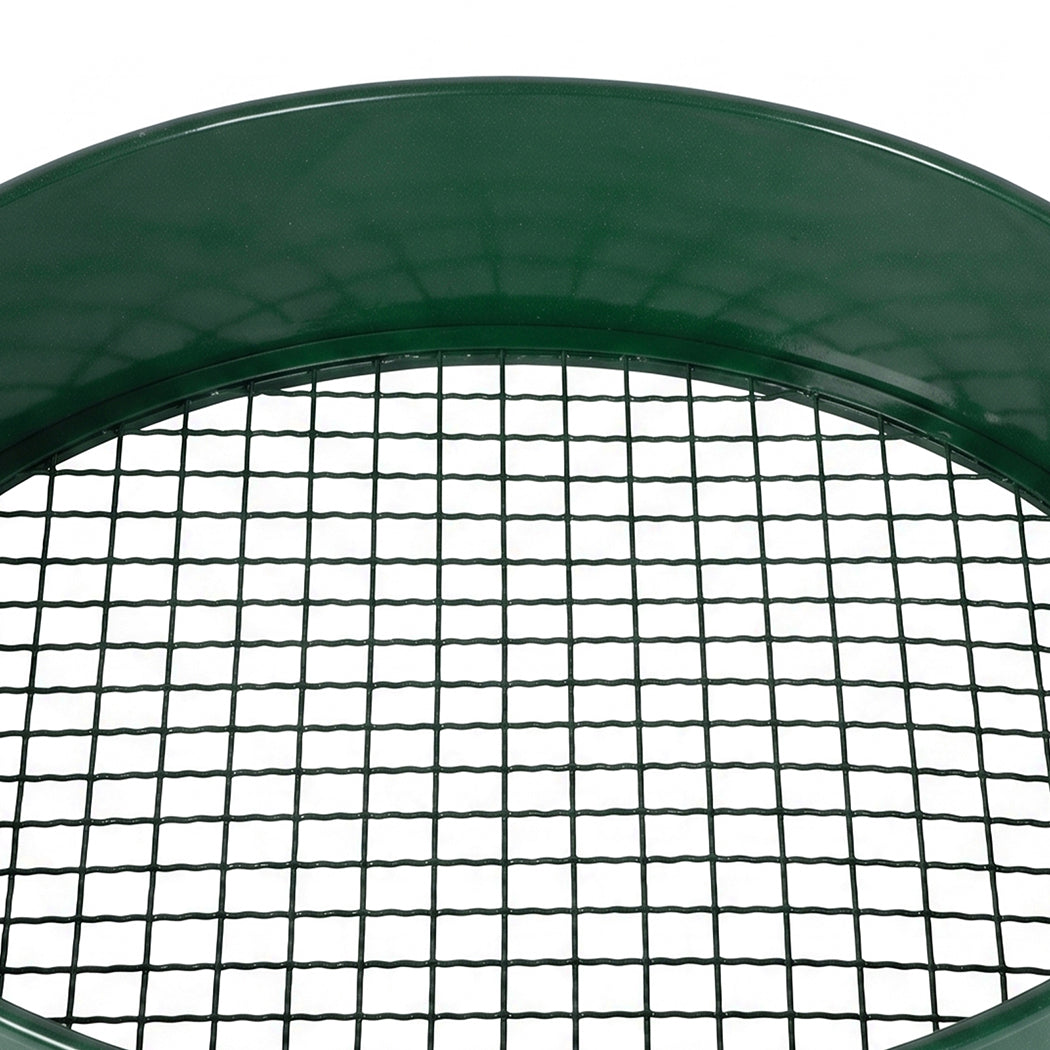 Garden Sieve Soil Sifter Set Metal 4 Mesh Inserts Shovel Hoe for Pots Green