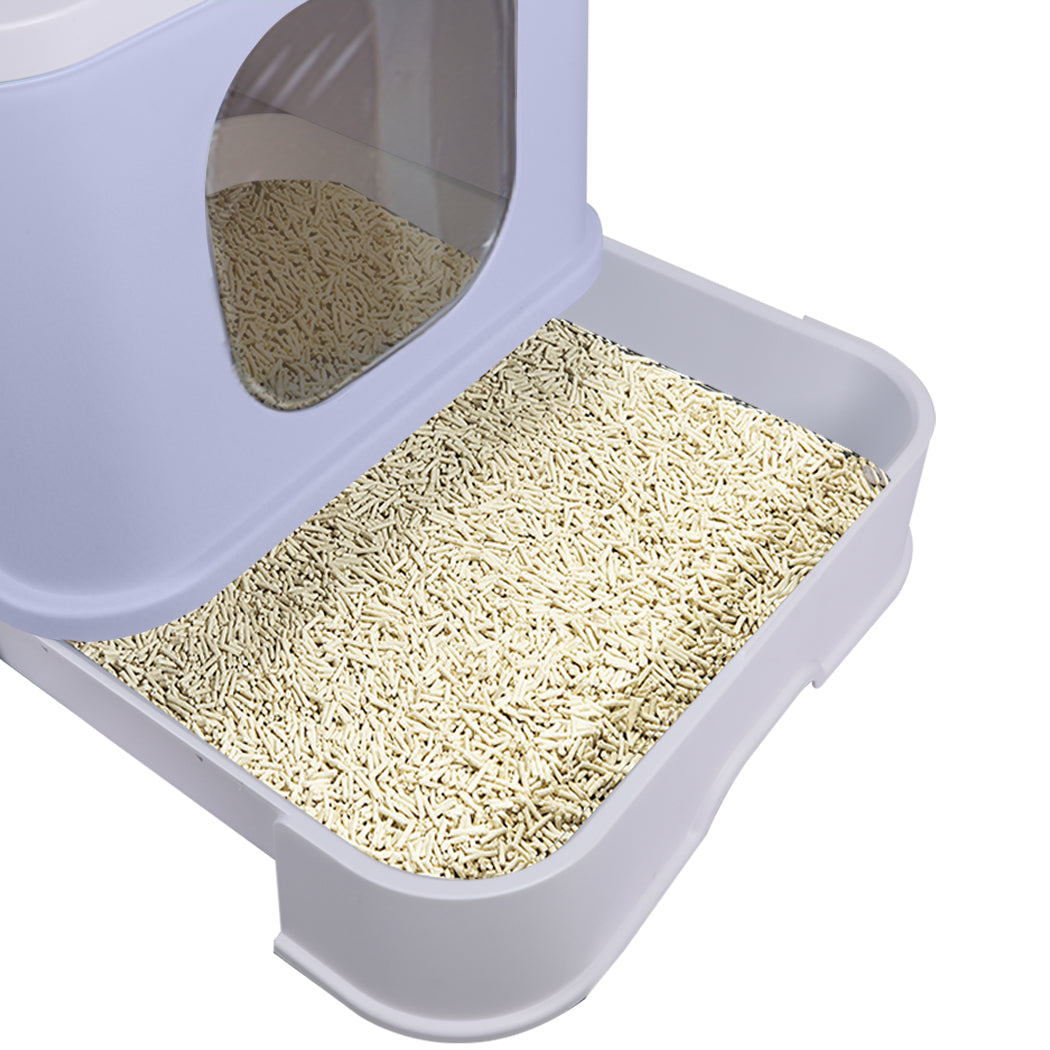 PaWz Cat Litter Box Fully Enclosed Toilet Purple