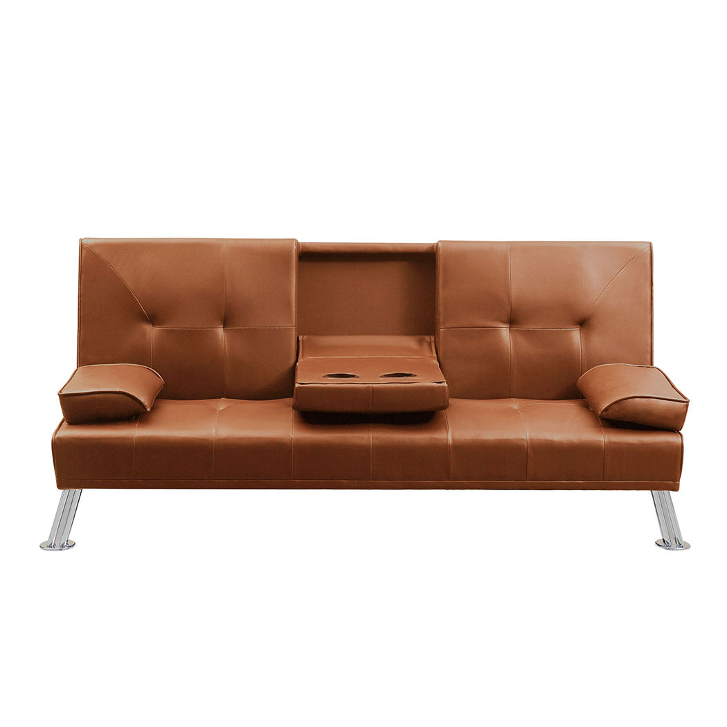 Levede Sofa Bed Adjustable Recliner Brown