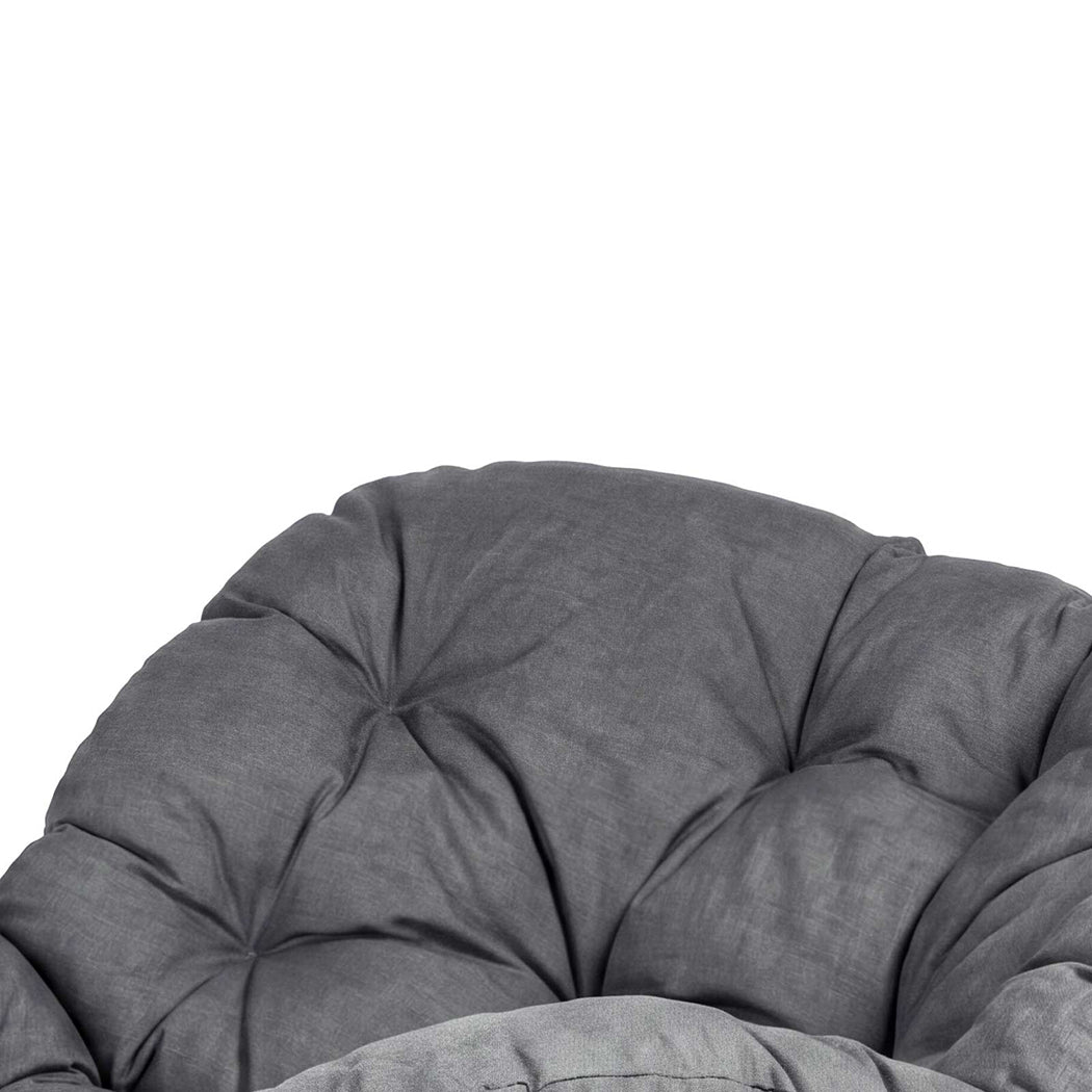 Levede Rocking Chair with Thick Cushion PE Rattan Silent Strip Indoor Patio Grey