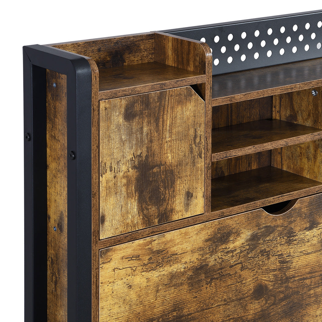 Levede Queen Bed Frame Storage Headboard Industrial