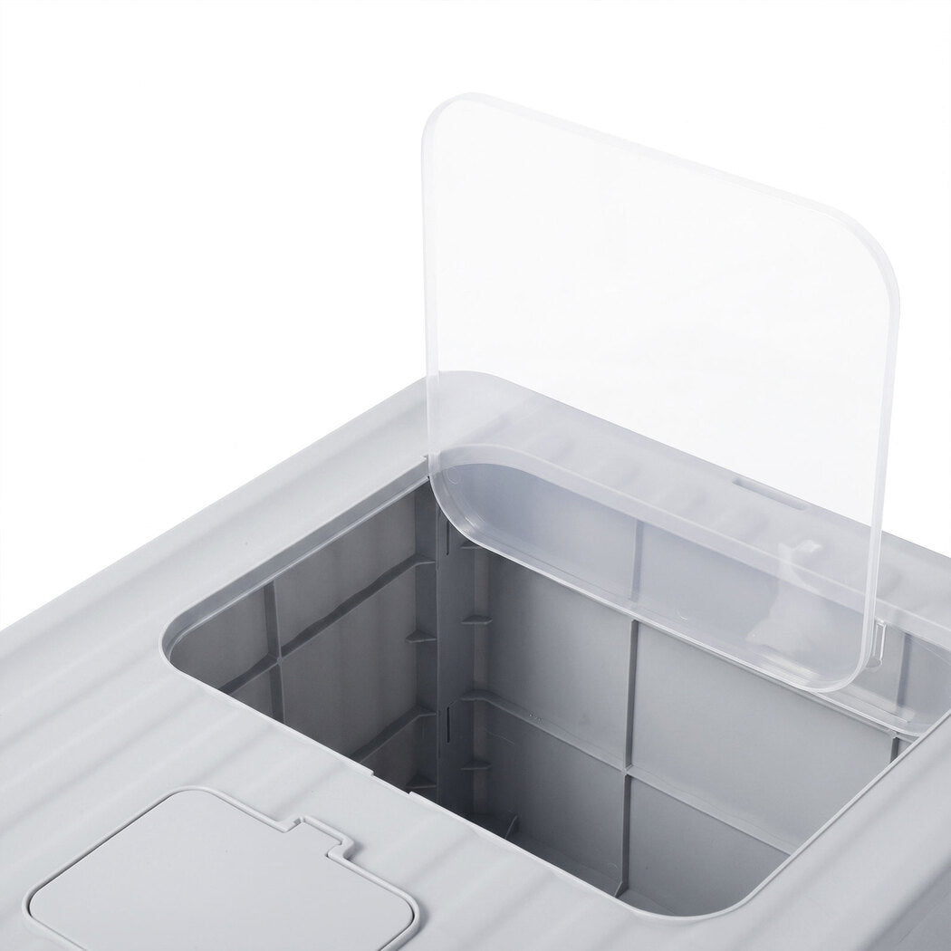 PaWz Cat Litter Box Stainless Steel Enclosed Drawer Odor Control Foldable Grey