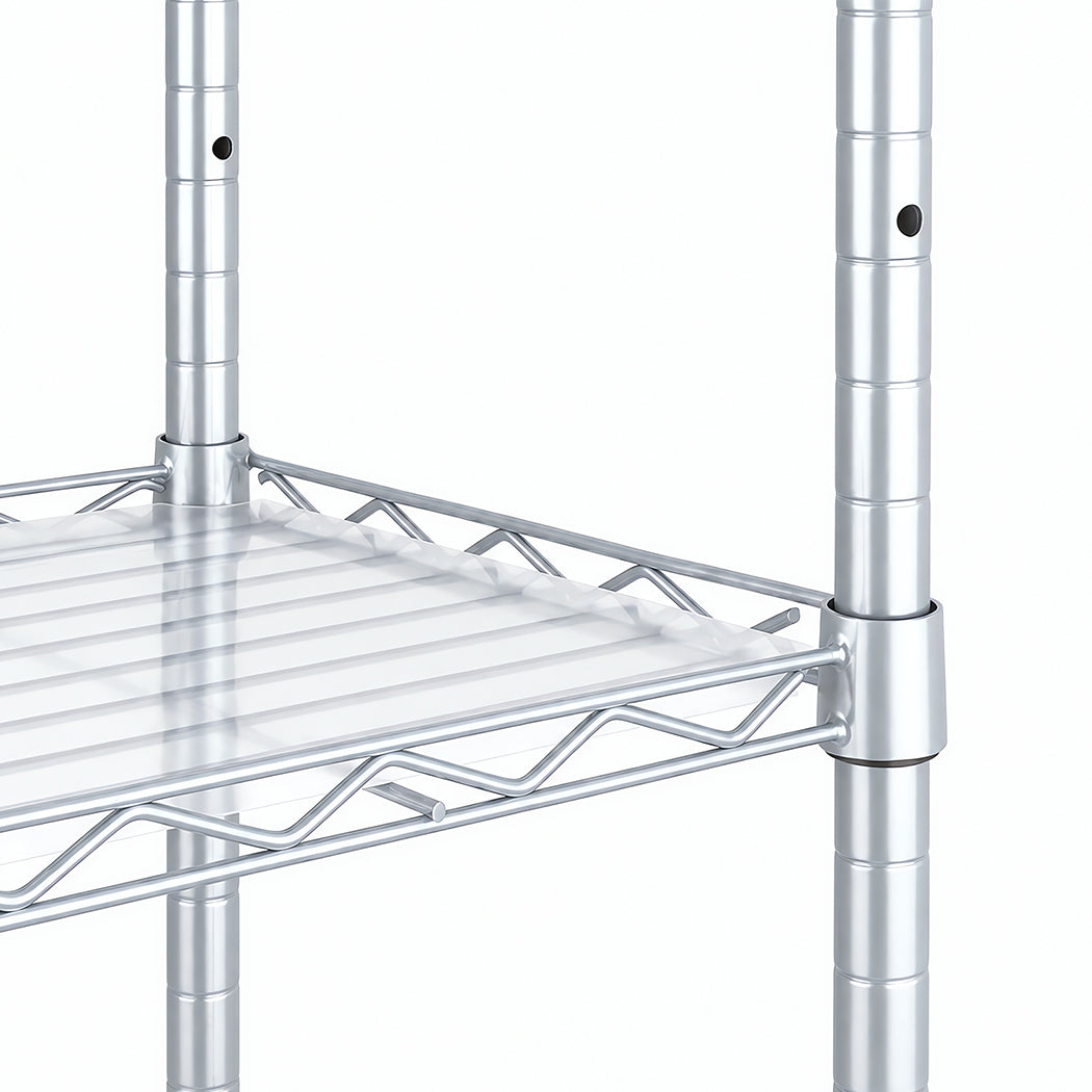 Levede Shelving Unit Adjustable Rack 6 Tier 161cm Carbon Steel Laundry Silver