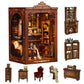 Bo Peep Book Nook Kit For Adults Miniature Bookstore Model with Warm LED Walnut