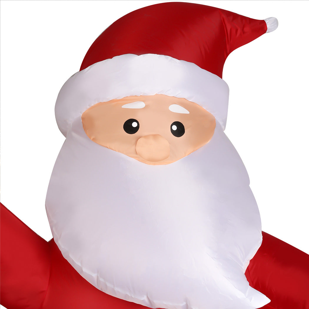 Santaco Christmas Inflatable Outdoor Santa Claus Elk 2.2M Xmas Decoration Light