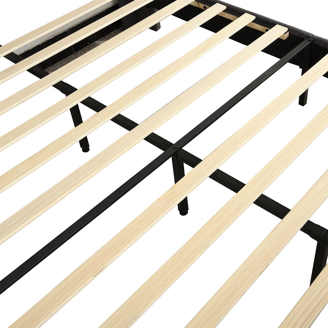 Levede Bed Frame Double Size Mattress Grey